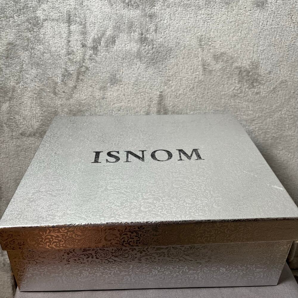 Isnom Rhinestone Boots Pointed Toe Block Heel Ank… - image 2